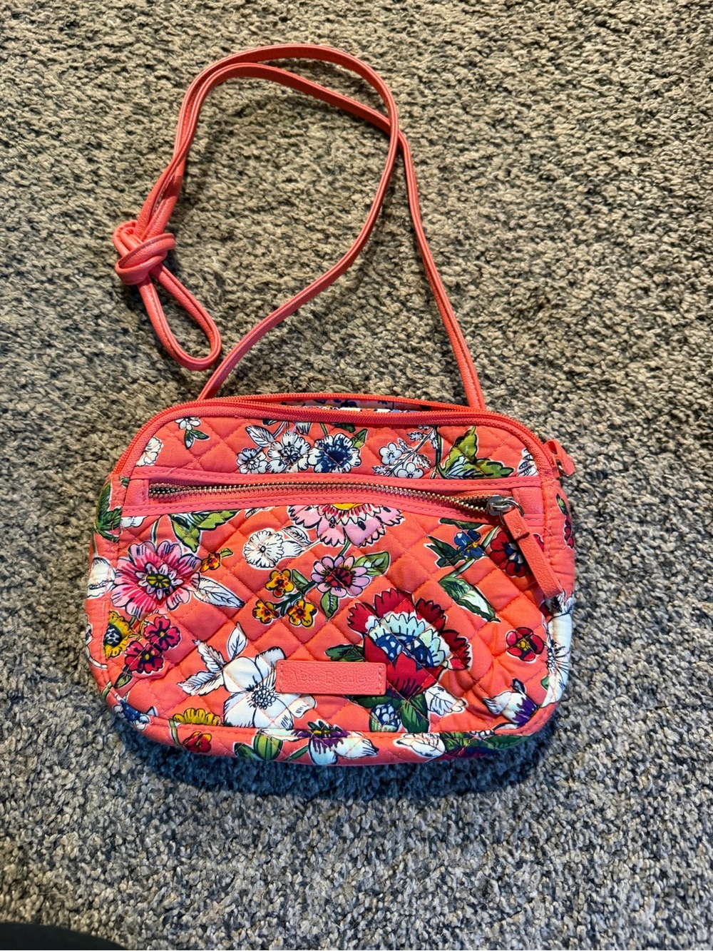 Vera Bradley Coral Floral Quilted Crossbody